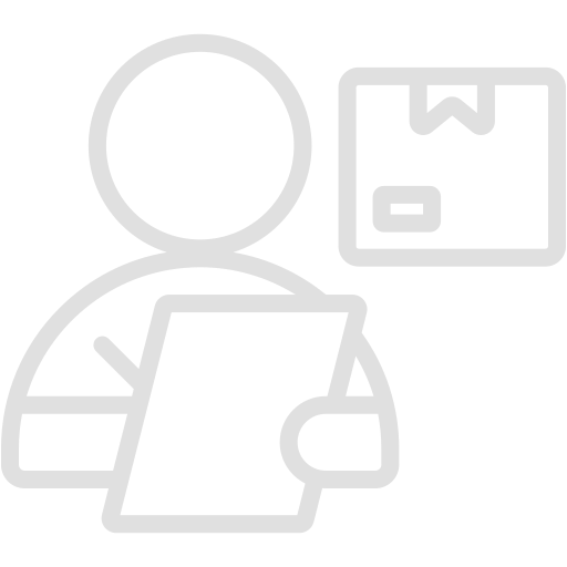 Person holding a tablet, beside a package, representing online order Anotag.ai