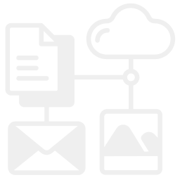 File, database, cloud, and image connected illustration representing data transfer.