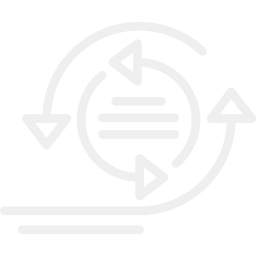 White arrows circling a stack of white rectangles, a data processing symbol Anotag.ai