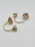 14k gold earrings telephone ear jacket 6mm - Aretes Estilo Teléfono Oro