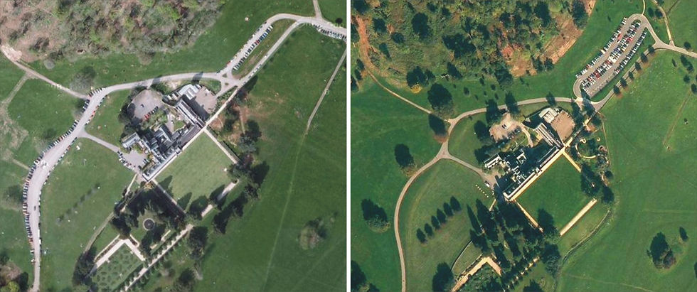 Before and after aerial views