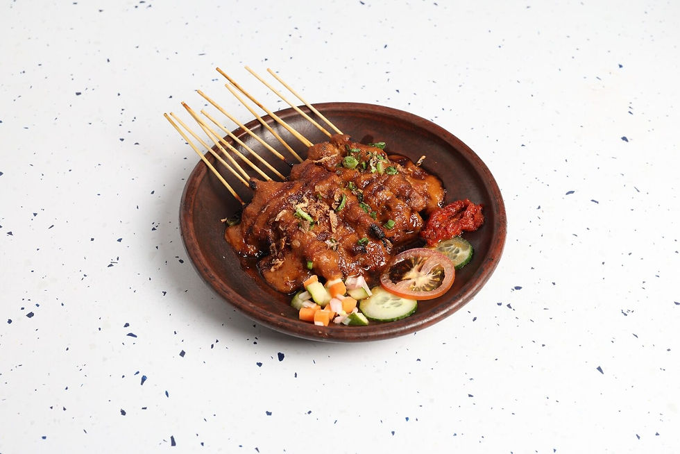 Chicken Satay Skewers with Peanut Sauce cooked in Bali Satay House