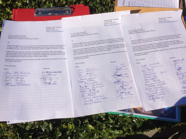 A copy of the letter with signatures.