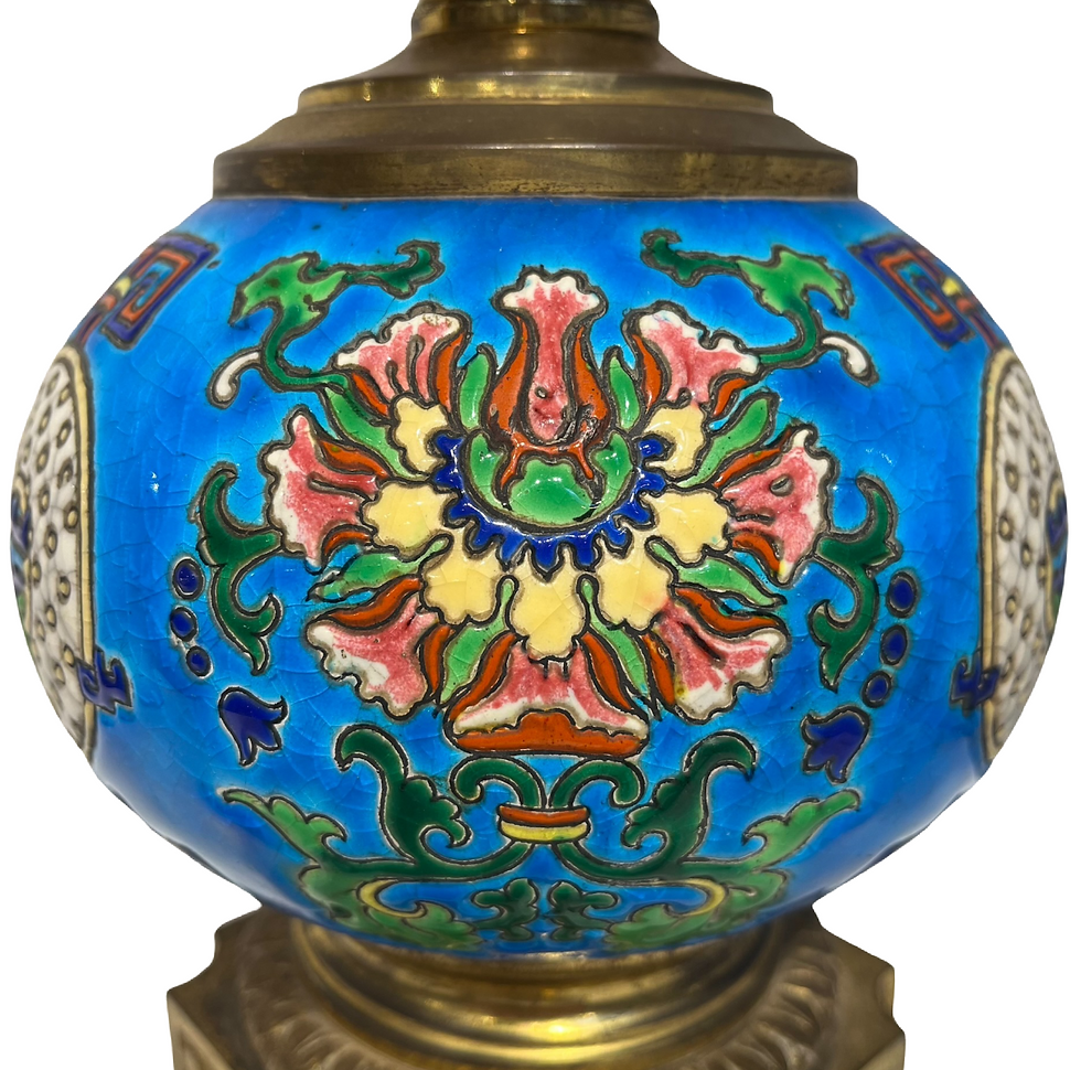 Thumbnail: Pair of French Longwy Lamps
