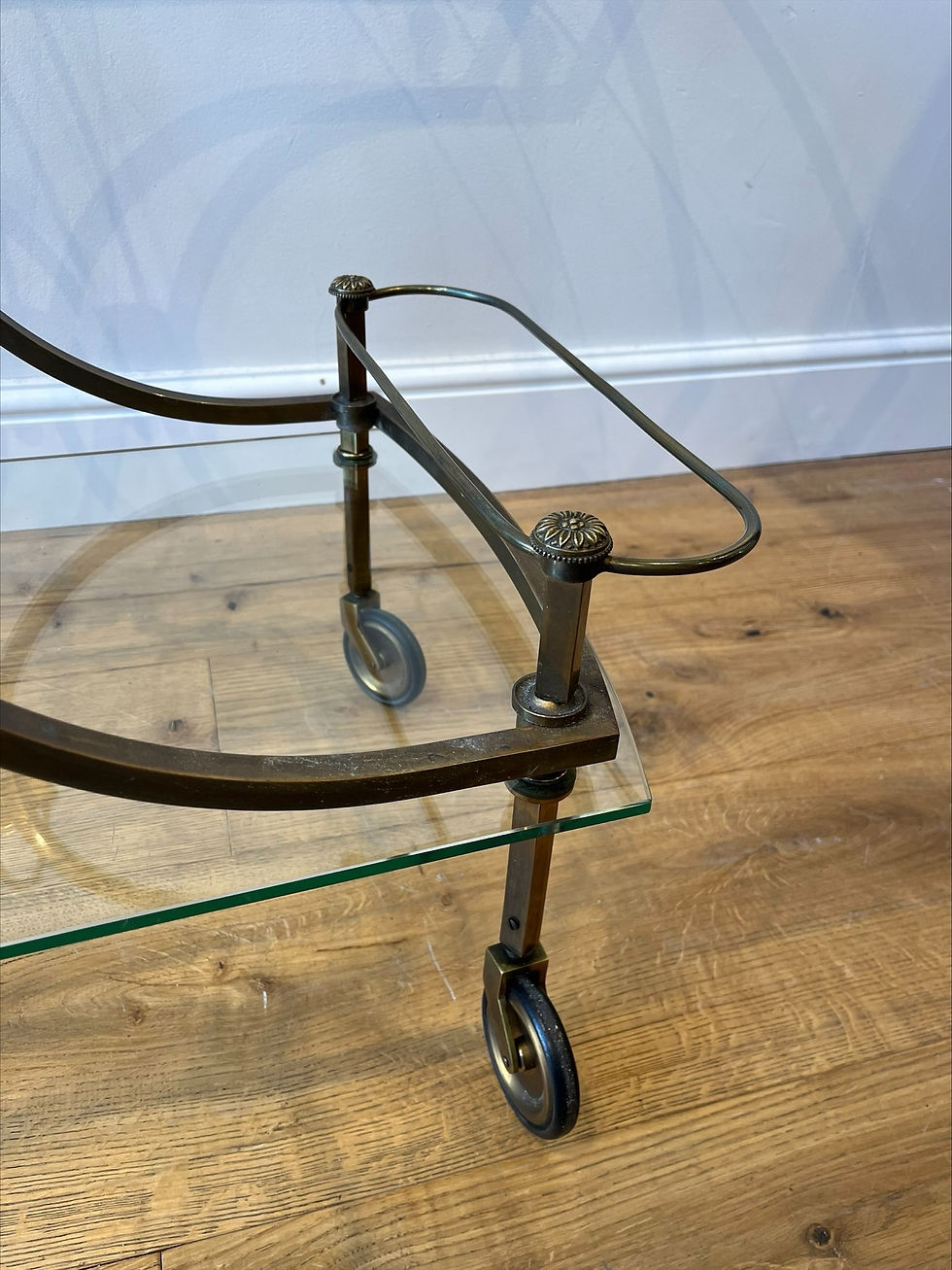 Thumbnail: French neoclassical style gilt brass drinks trolley attributed to Maison Jansen