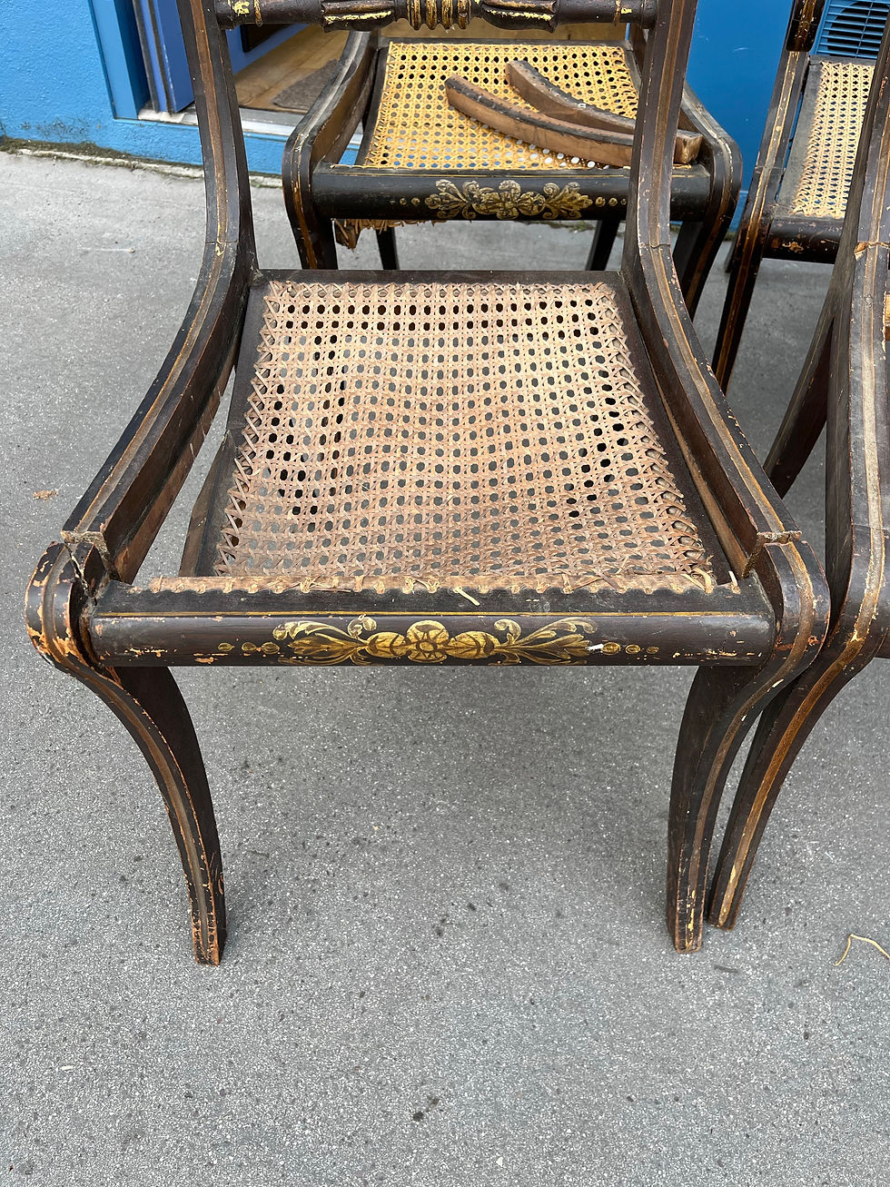 Thumbnail: Set of 8 regency painted chairs
