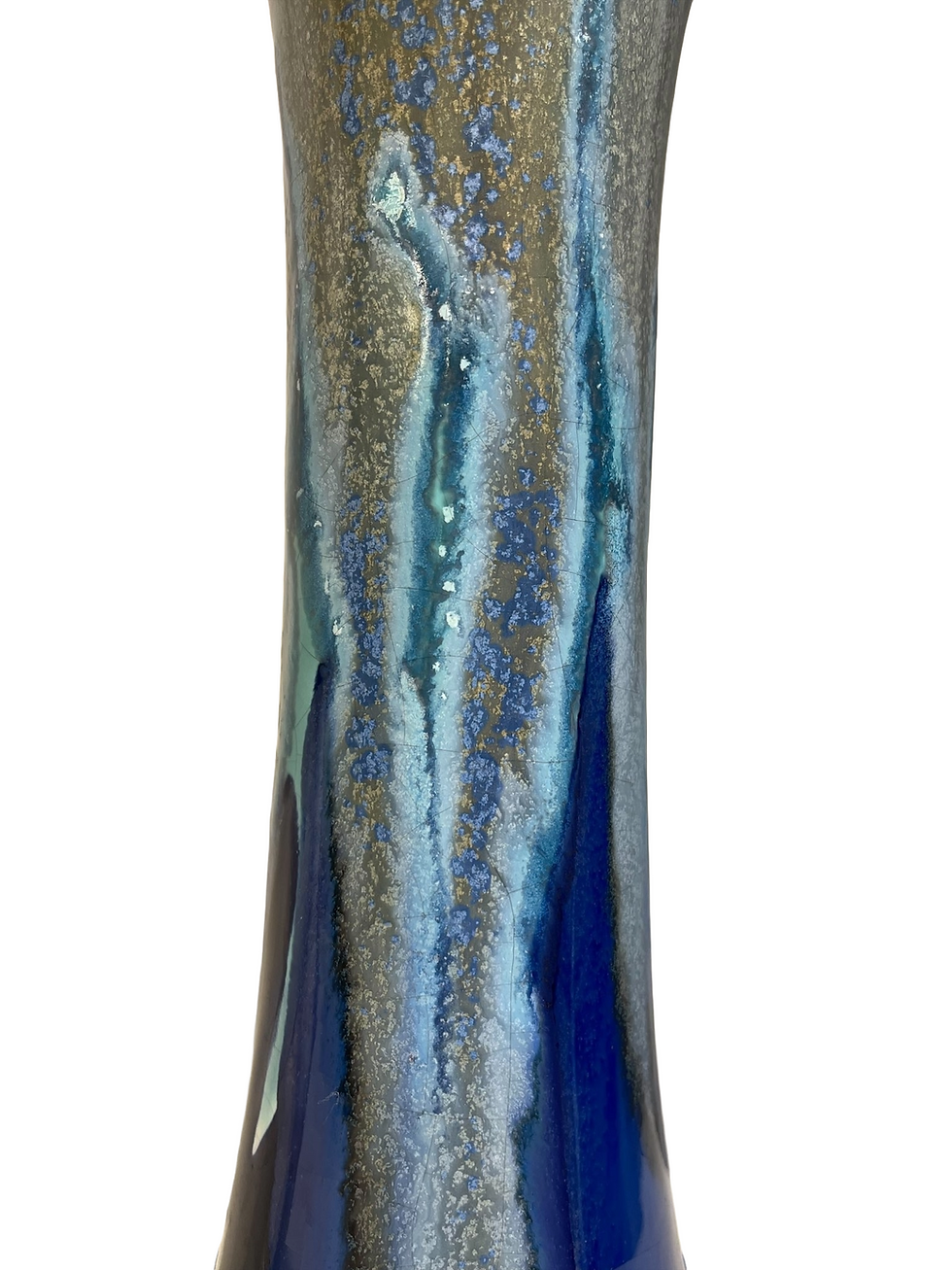 Thumbnail: Pair of blue art pottery vases