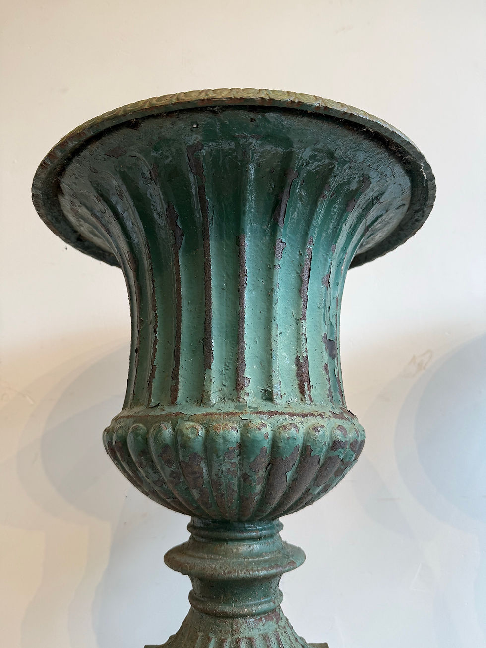 Thumbnail: Pair of cast iron campana urns