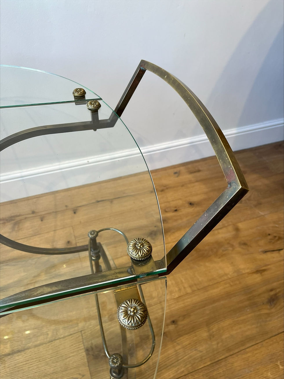 Thumbnail: French neoclassical style gilt brass drinks trolley attributed to Maison Jansen