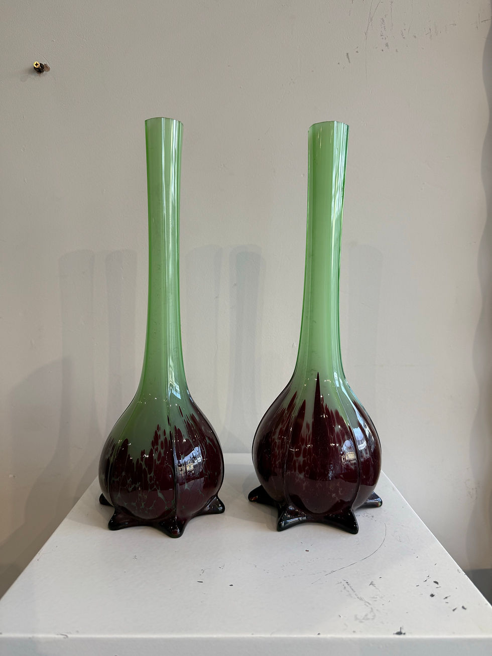 Pair of French art glass vases