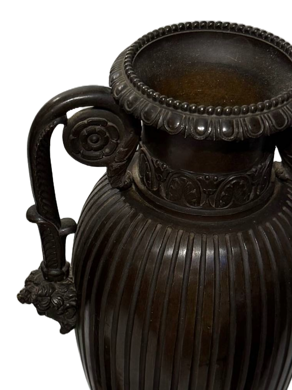 Thumbnail: Antique French neoclassical bronze urns