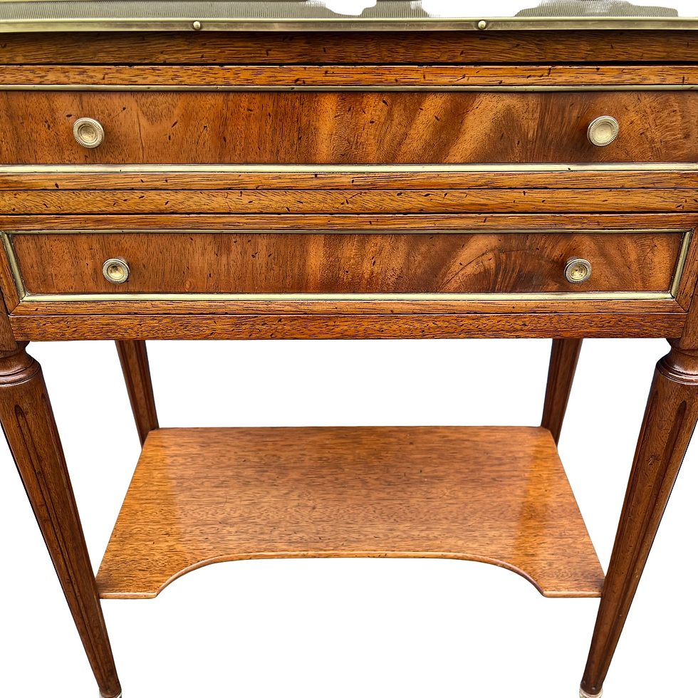 Thumbnail: Pair of Louis XVI style mahogany bedside tables