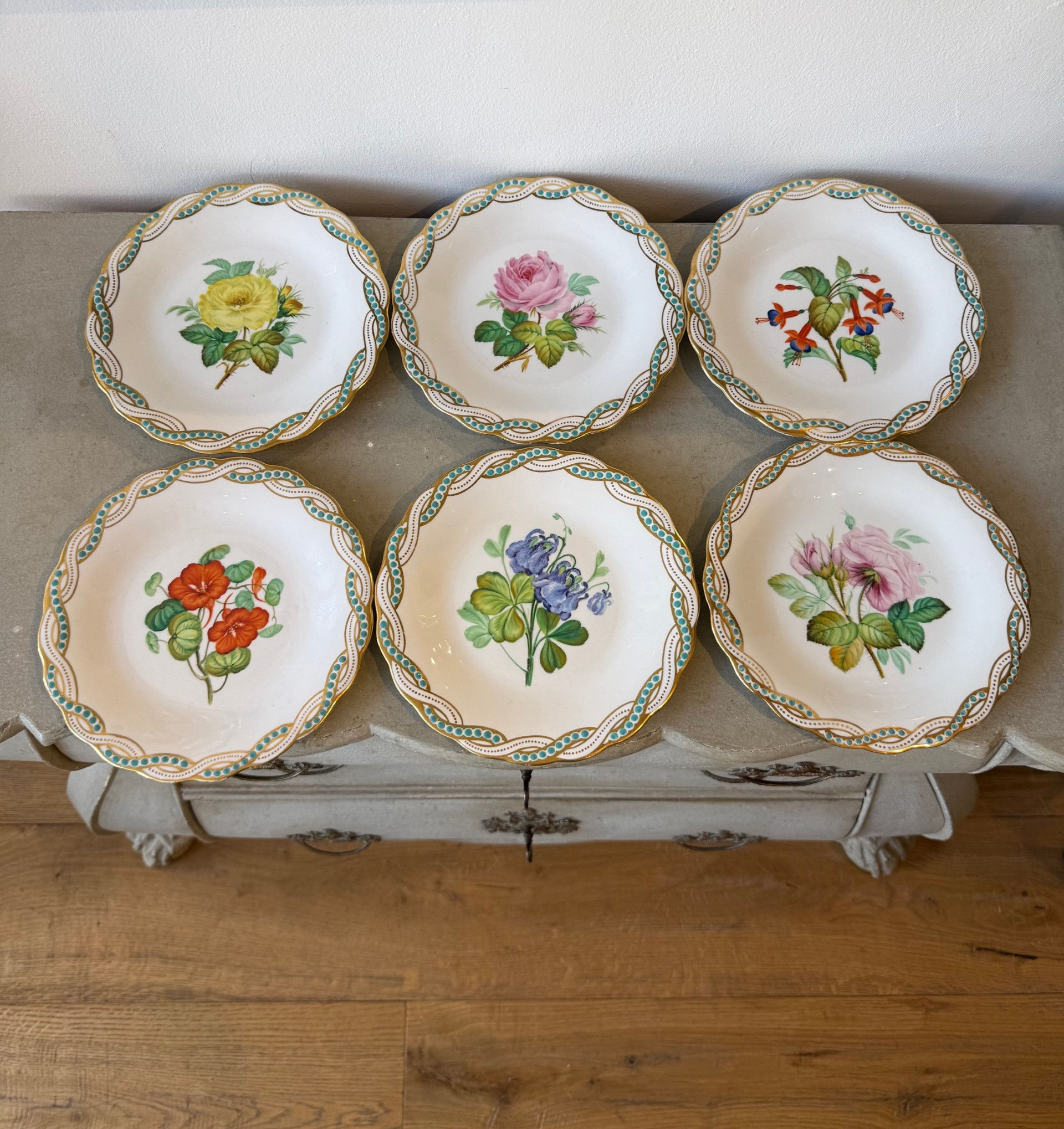 Set of 12 botanical plates