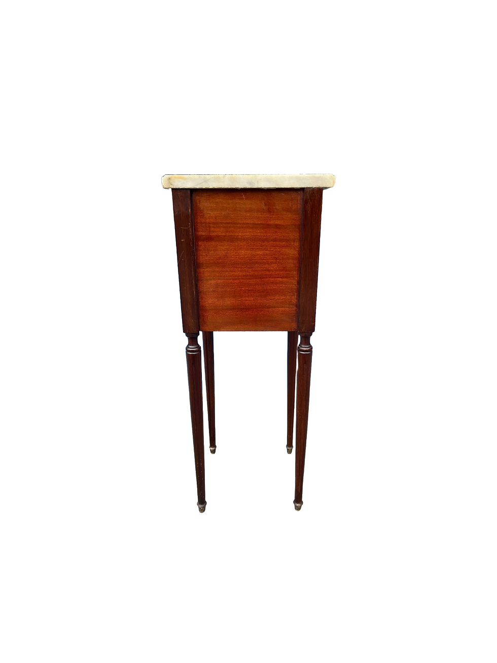 Thumbnail: Petite pair of Louis XVI style mahogany bedside tables