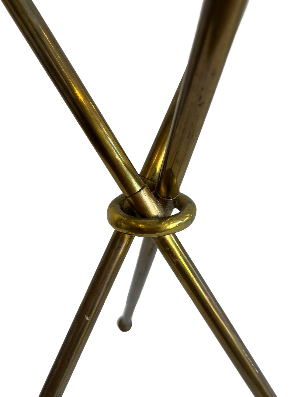 Thumbnail: Mid-century brass circular tripod table