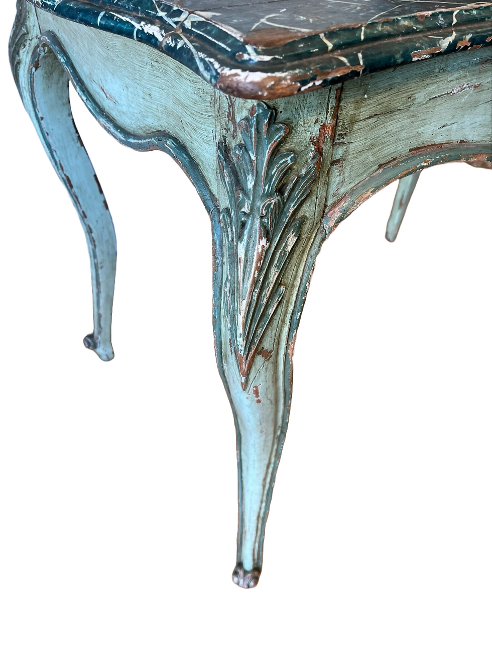 Thumbnail: French green painted centre table