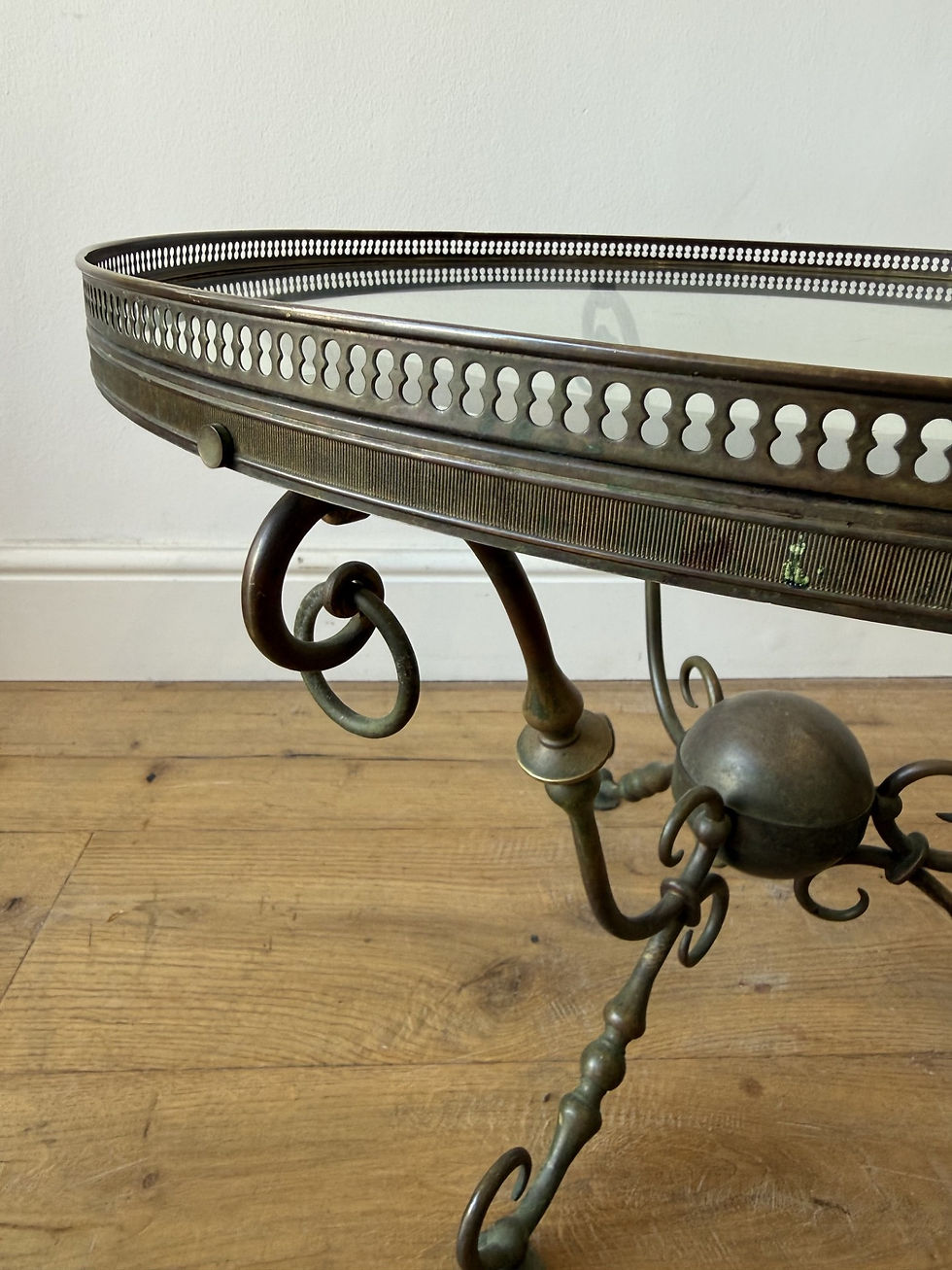 Thumbnail: Brass circular coffee table