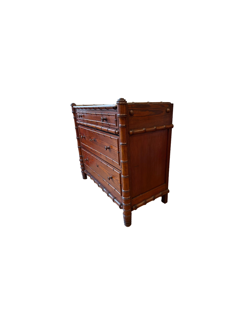 Thumbnail: French 19th century faux bamboo chest of drawers
