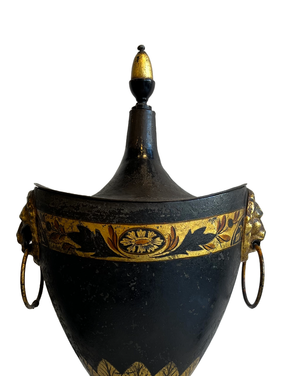 Thumbnail: Pair of Regency Tole Chestnut Urns