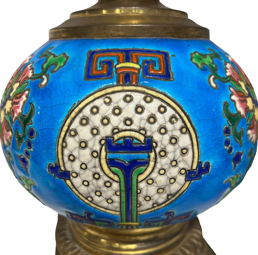 Thumbnail: Pair of French Longwy Lamps