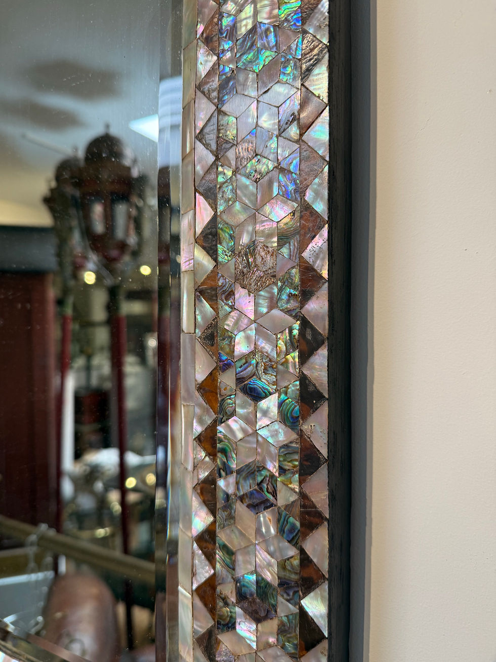 Thumbnail: Ottoman Mother of pearl and tortoiseshell mirror