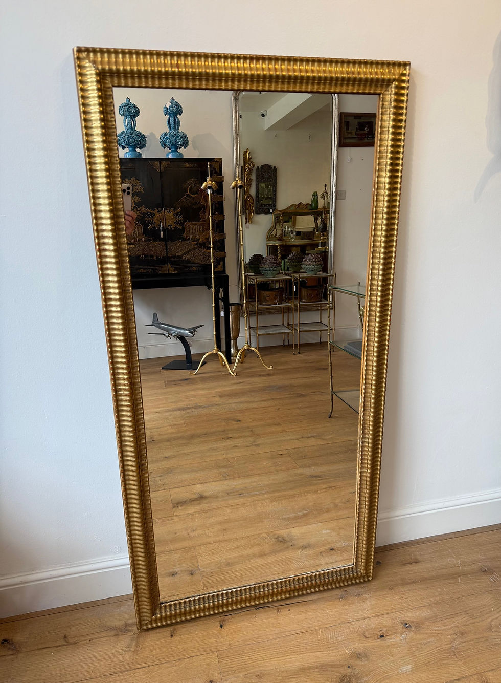 Thumbnail: French antique ripple frame mirror