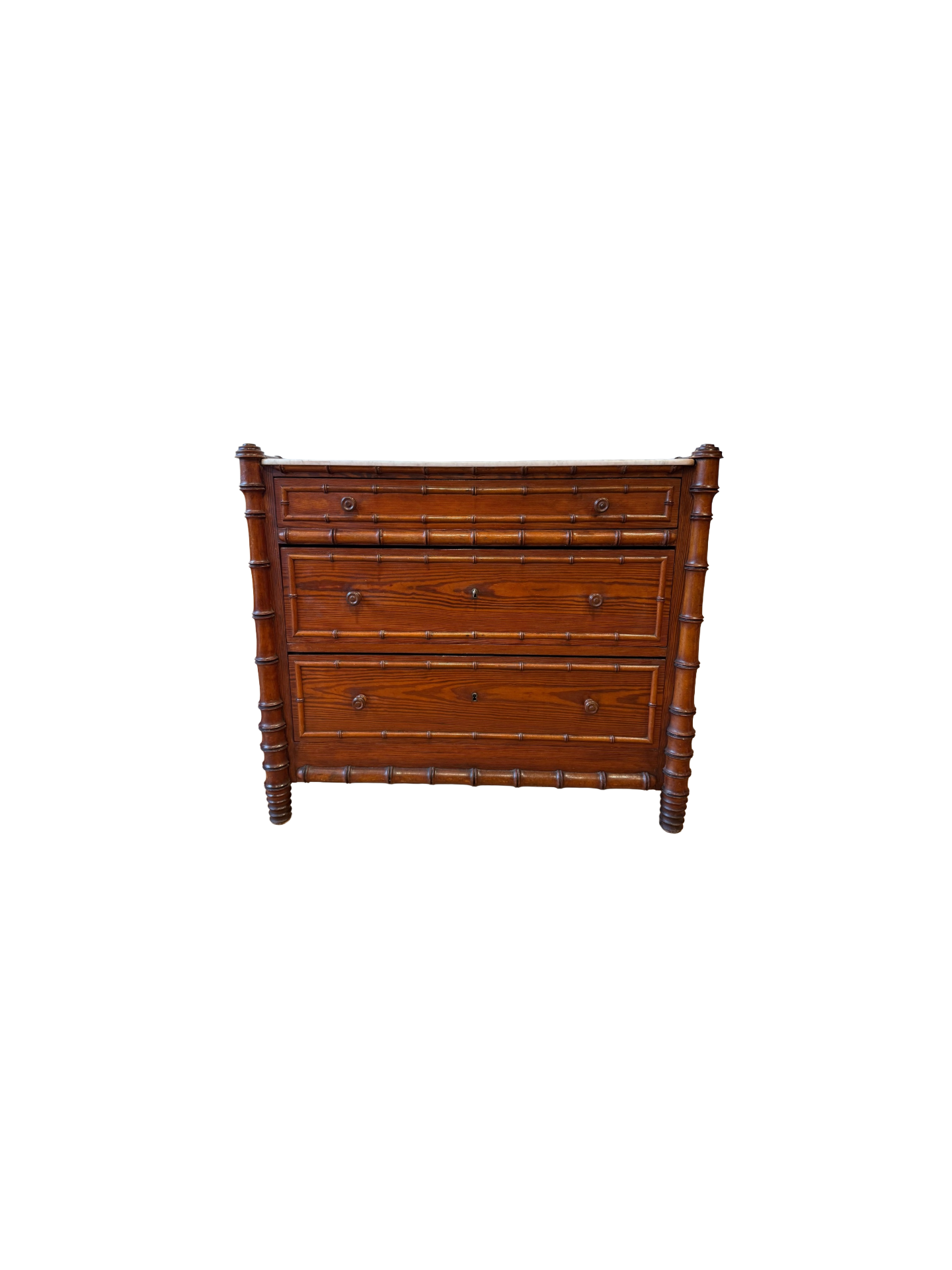 French 19th century faux bamboo chest of drawers