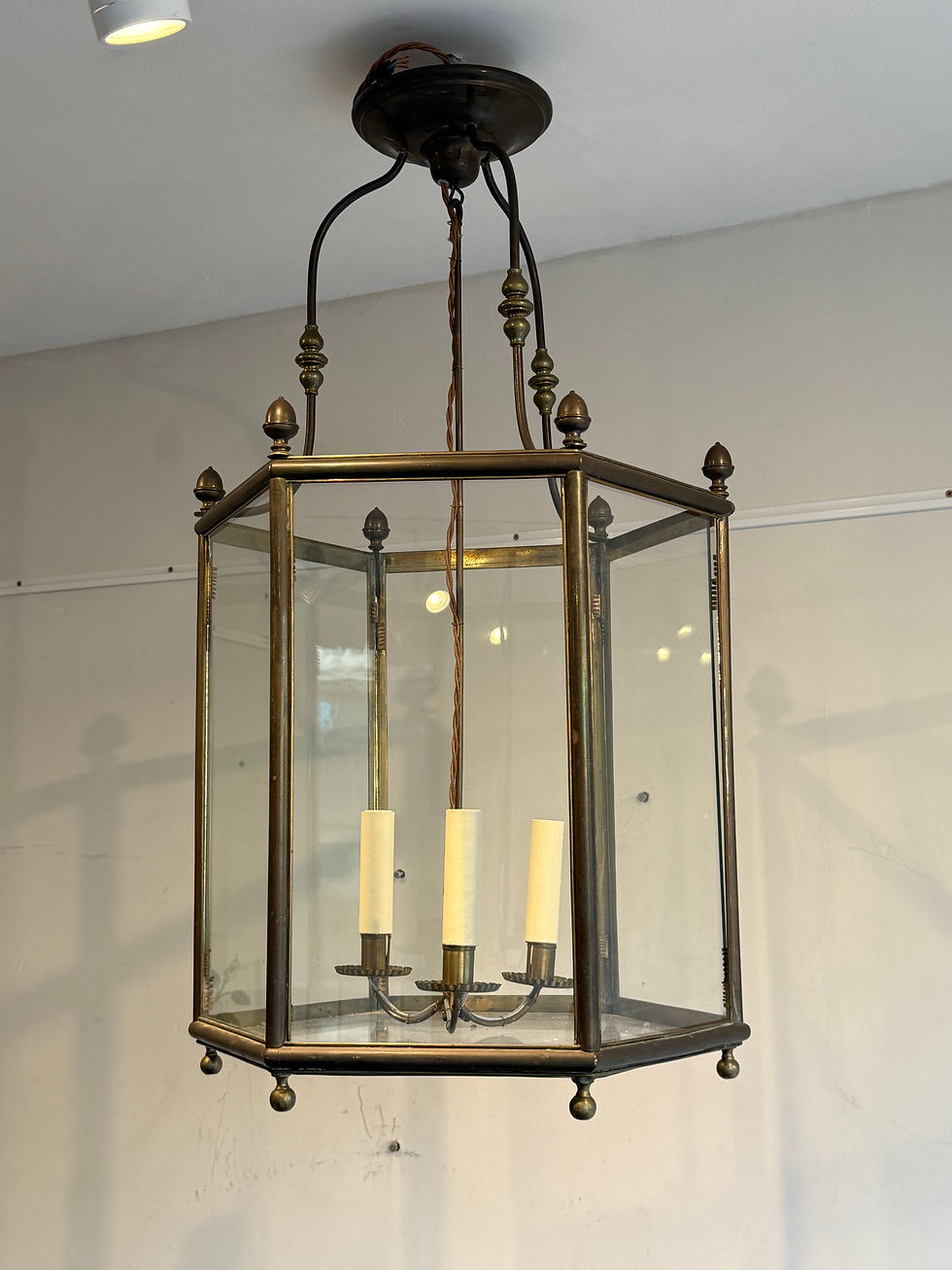 Large hexagonal hall lantern