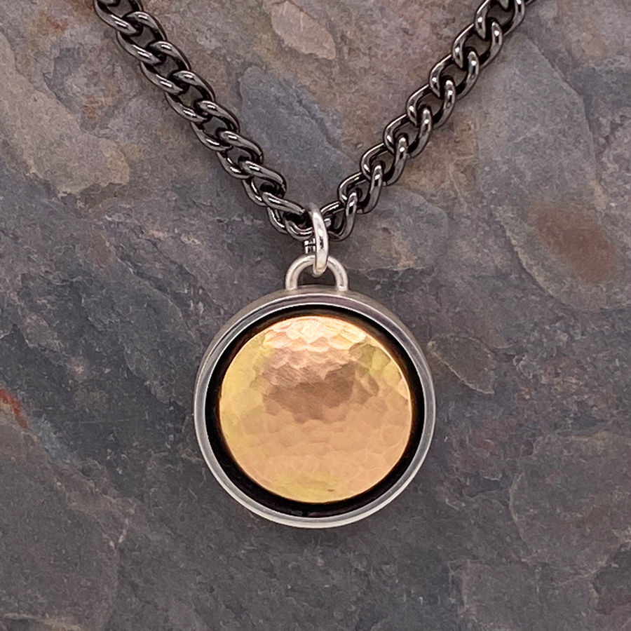 Thumbnail: Hammered Gold & Silver Pendant