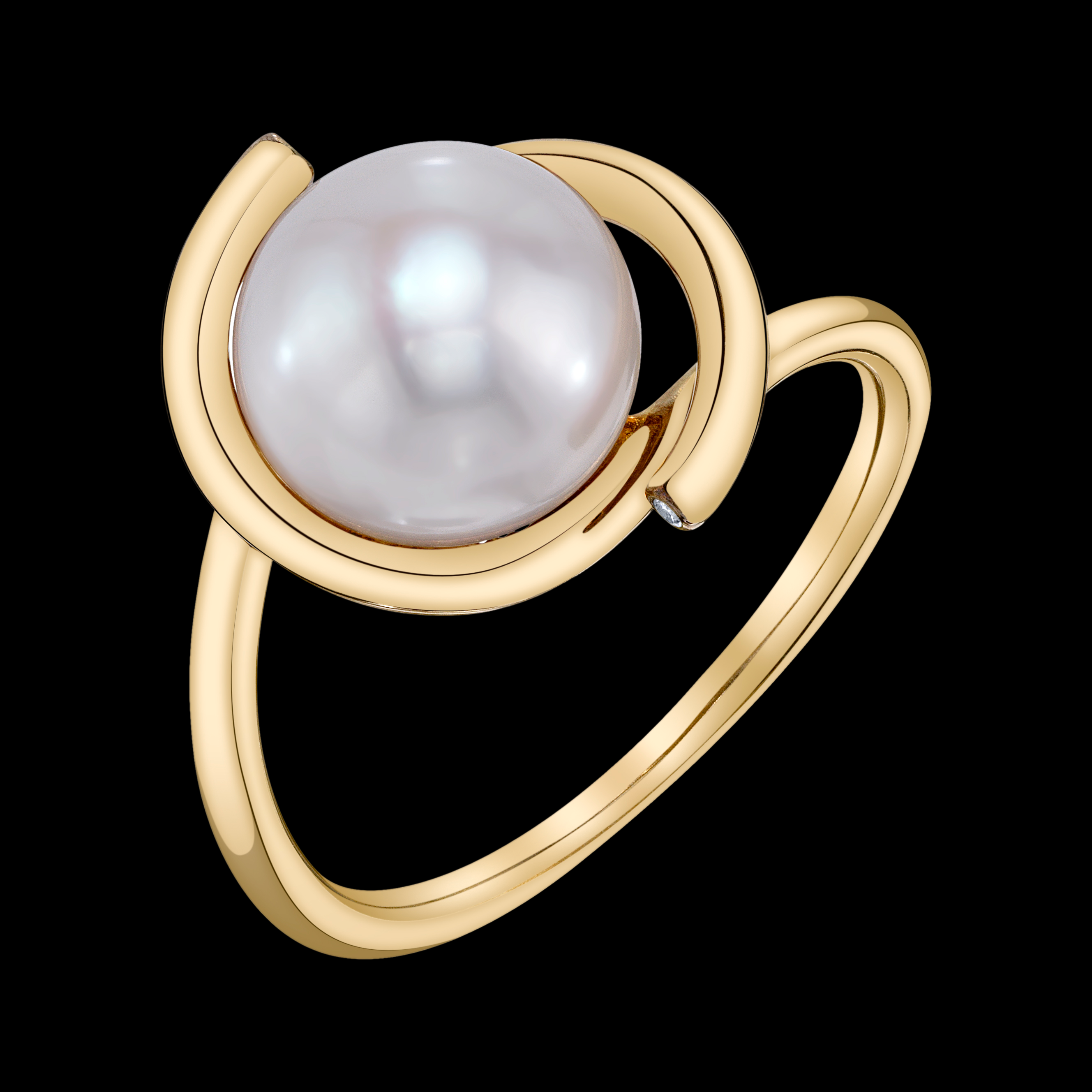 Golden Solaris Pearl Ring