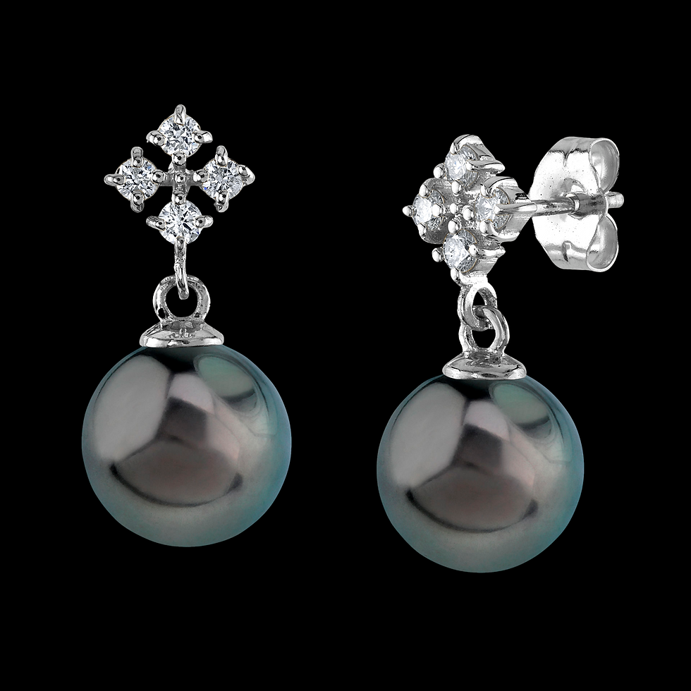 Silver Crown Natural Pearl Earrings