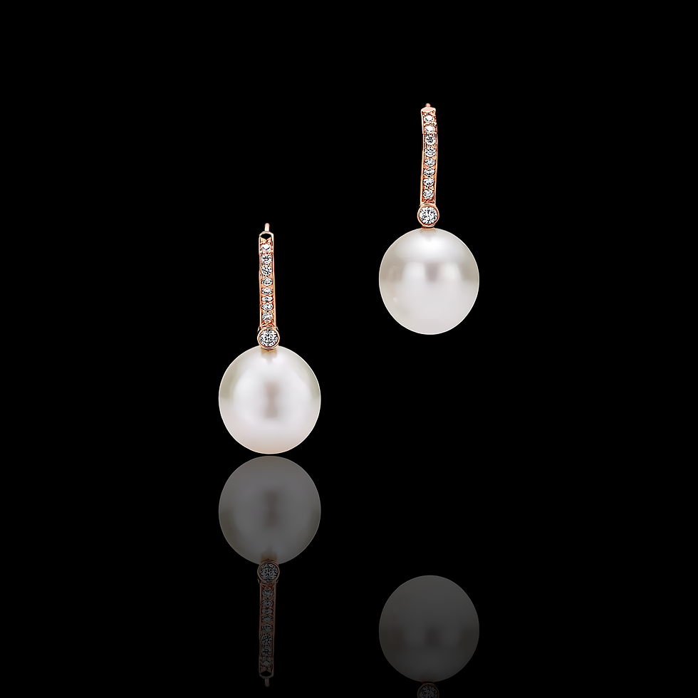 9K Elegant Rose Natural Pearl Earrings