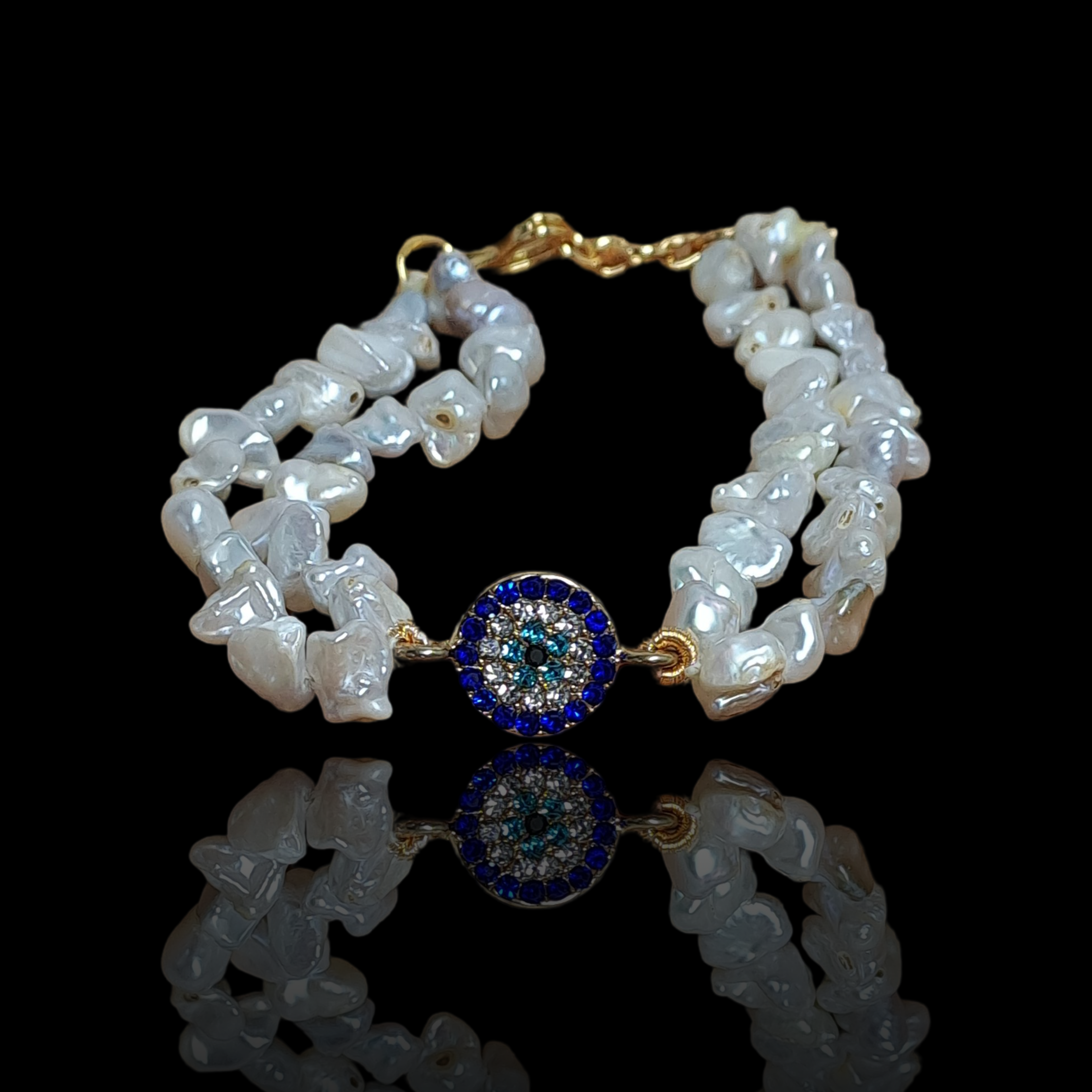 Evil Eye Natural Pearl Bracelet
