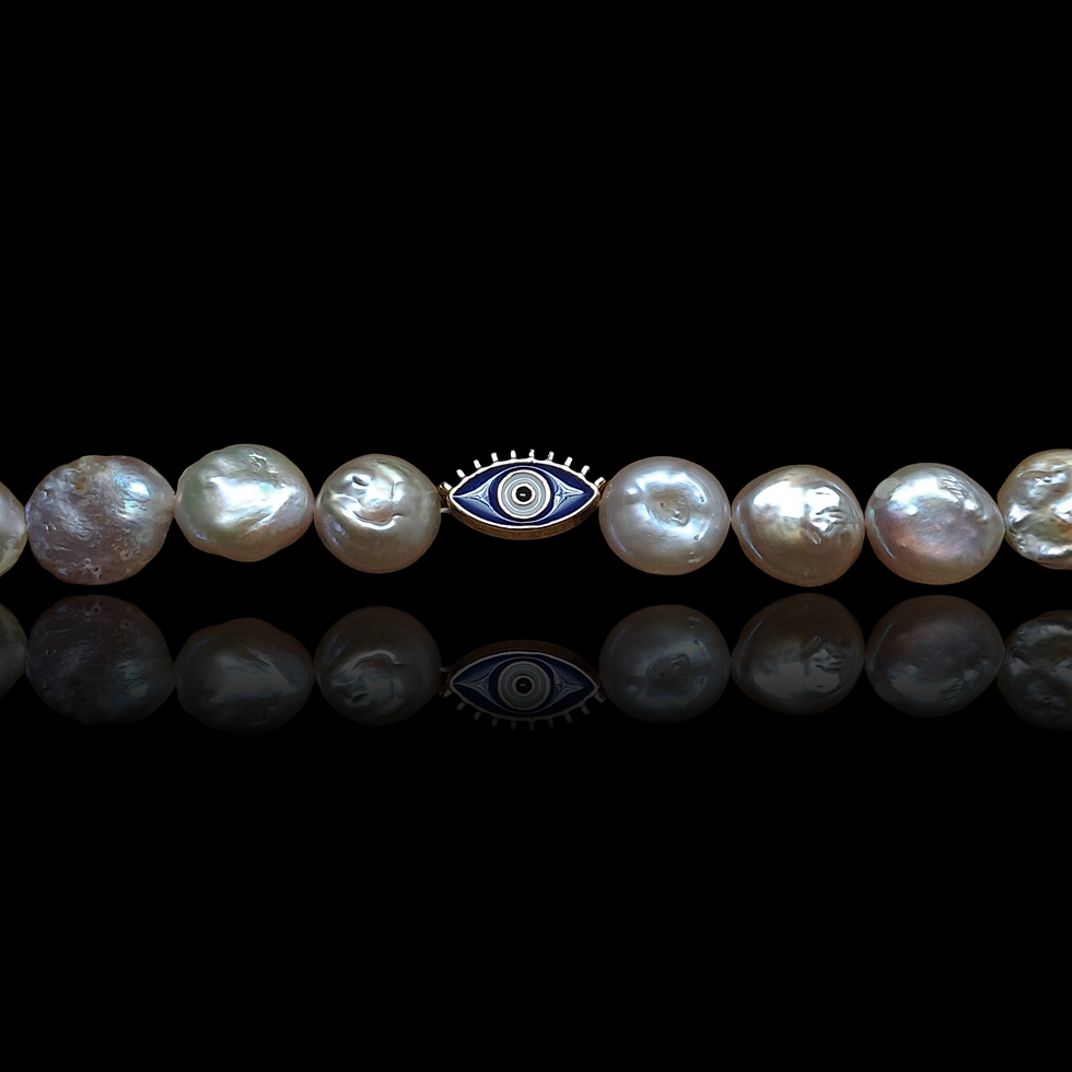 Thumbnail: Evil Eye Aurora Natural Pearl Bracelet