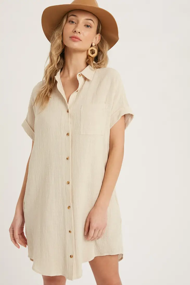 Button Up T Dress-Oatmean.webp
