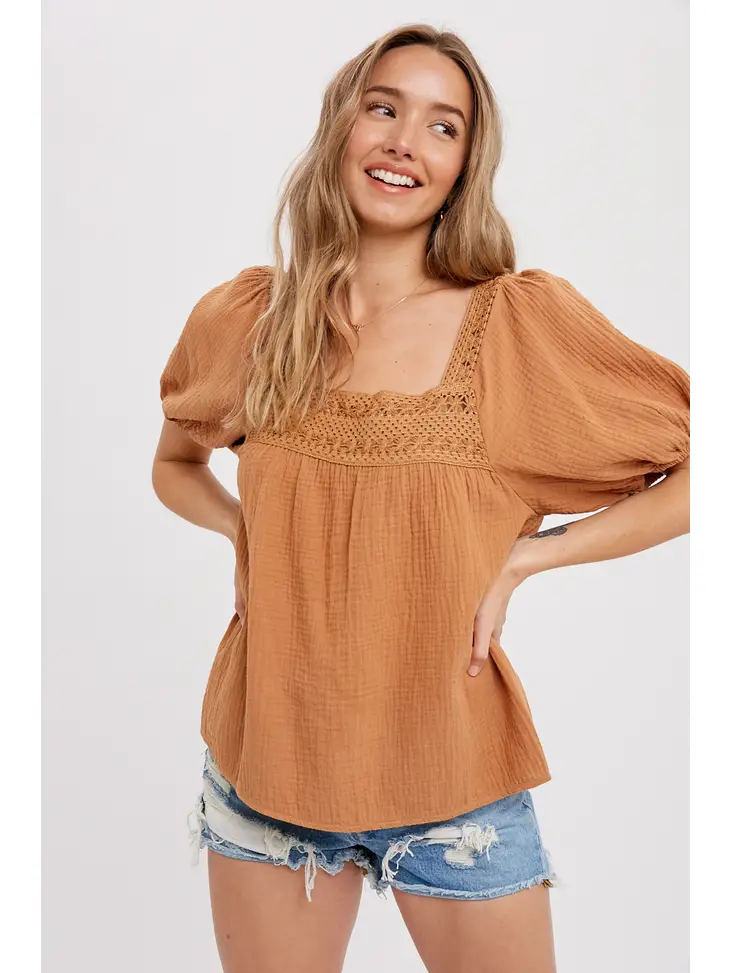 Crochet Boho Blouse- Camel.webp