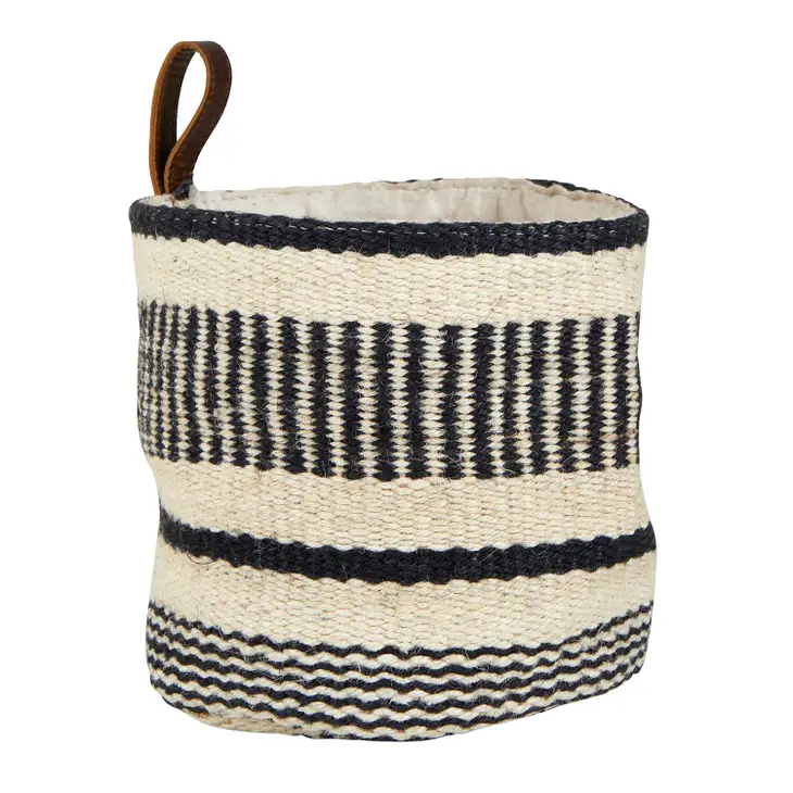 6x6 Jute Bag- Ivory w Black.webp