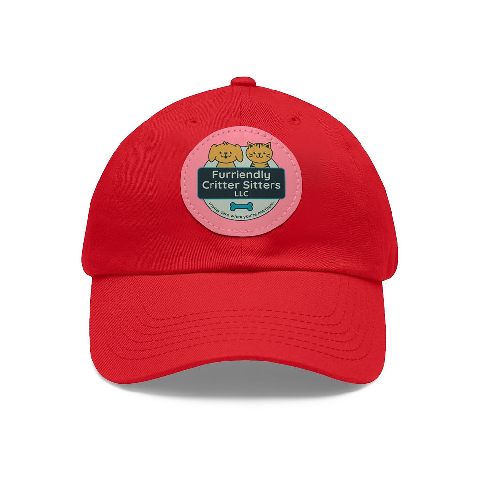 Thumbnail: Dad Hat with Leather Patch (Round)