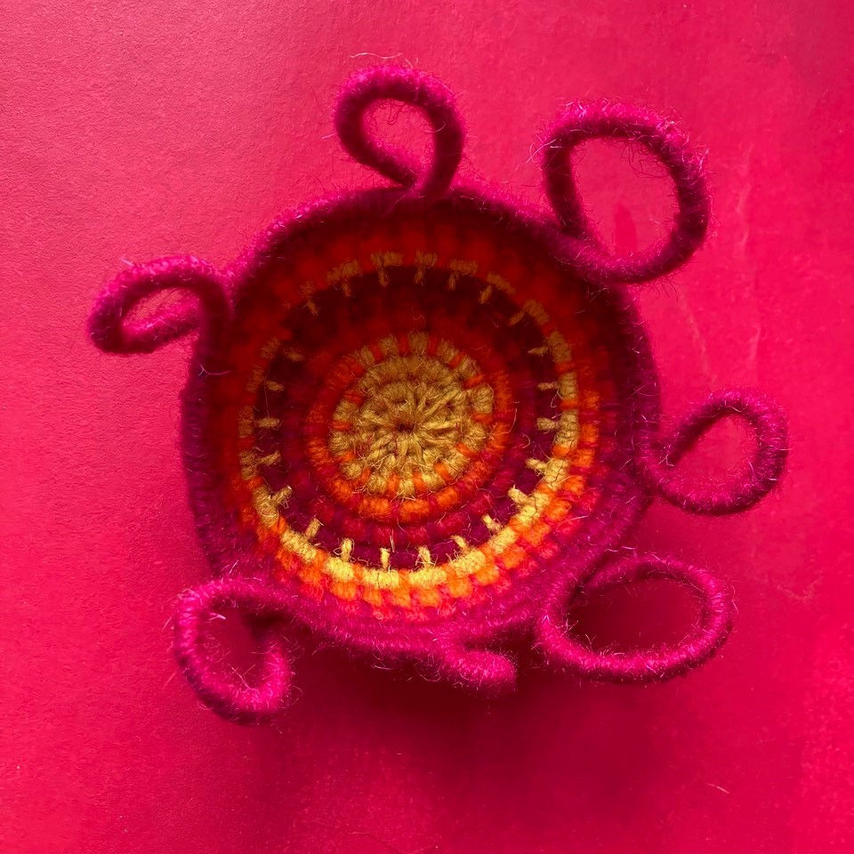 Thumbnail: Small Coiled Baskets with Decorative Borders
