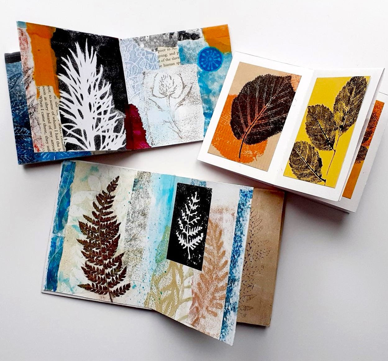 Botanical Concertina: Print, Paint & Collage