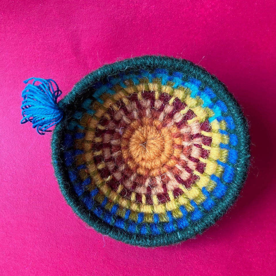 Thumbnail: Small Coiled Baskets with Decorative Borders