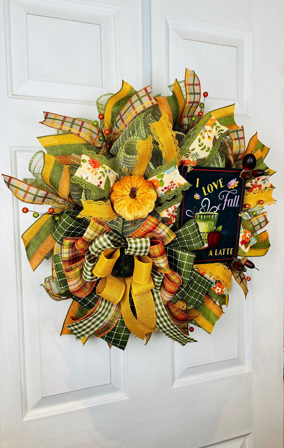 Thumbnail: 24” large fall welcome I love fall a latte  wreath