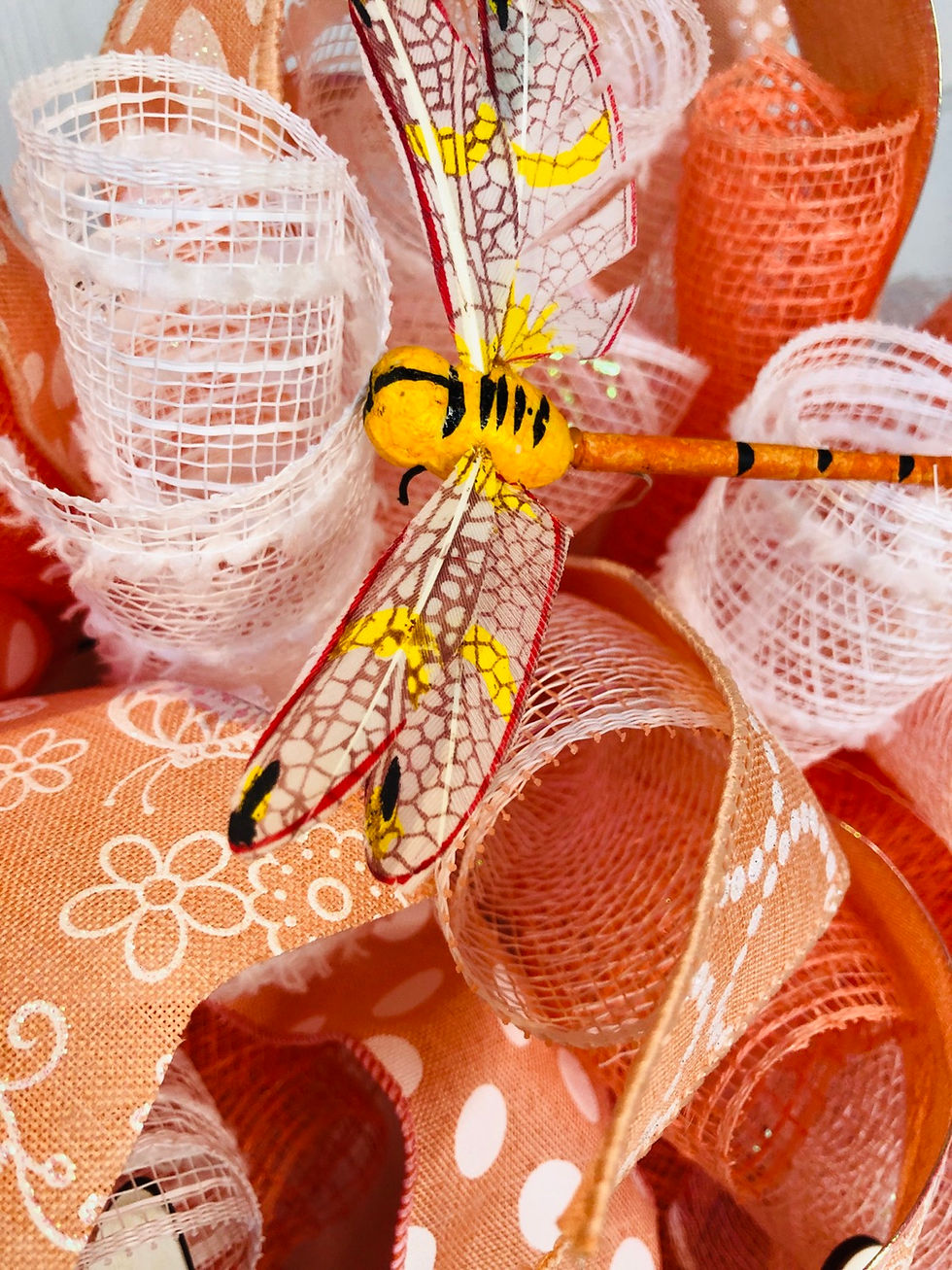 Thumbnail: 24” Peach/coral welcome wreath 