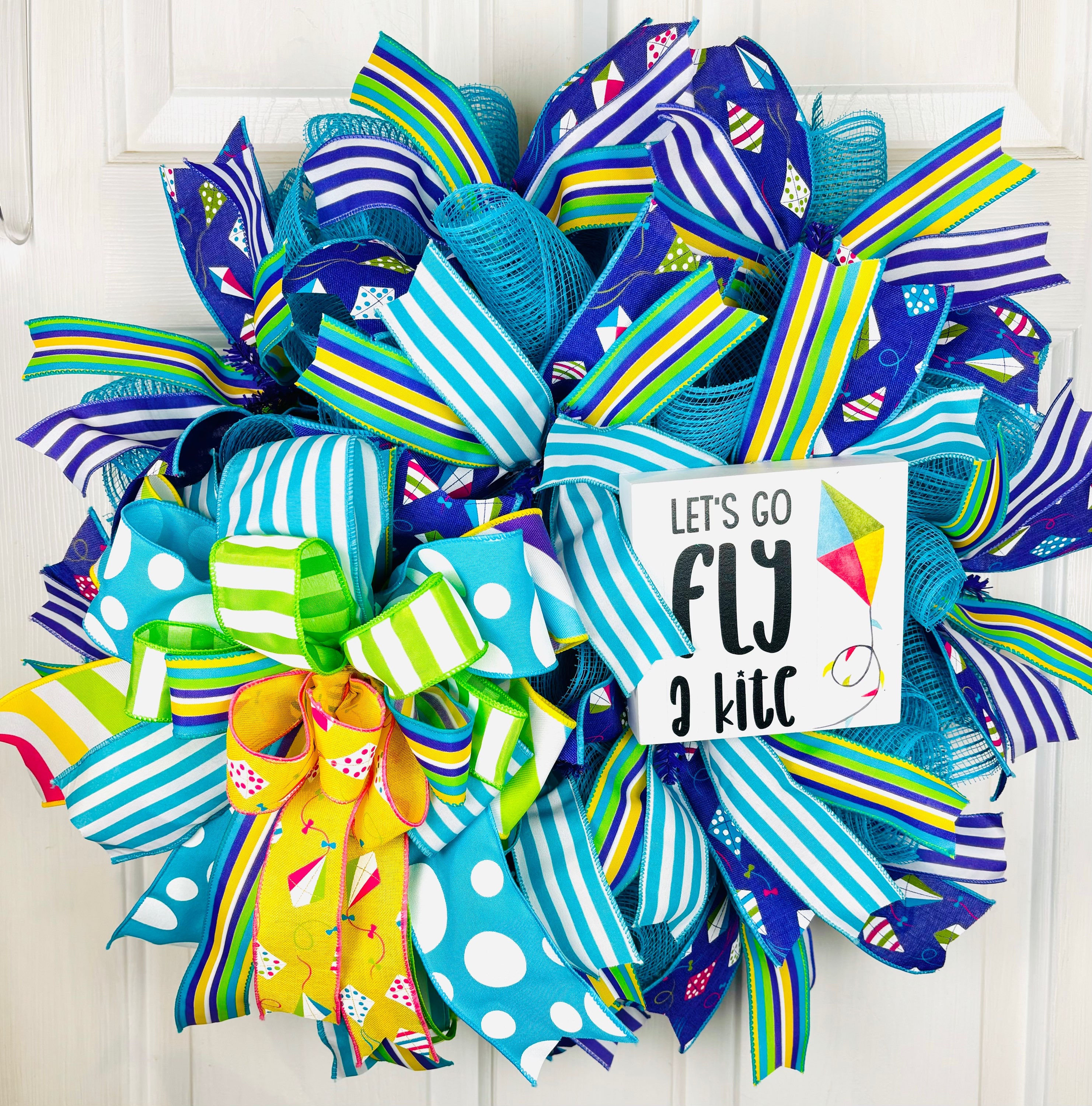 Festive and fun kite flying wreath 