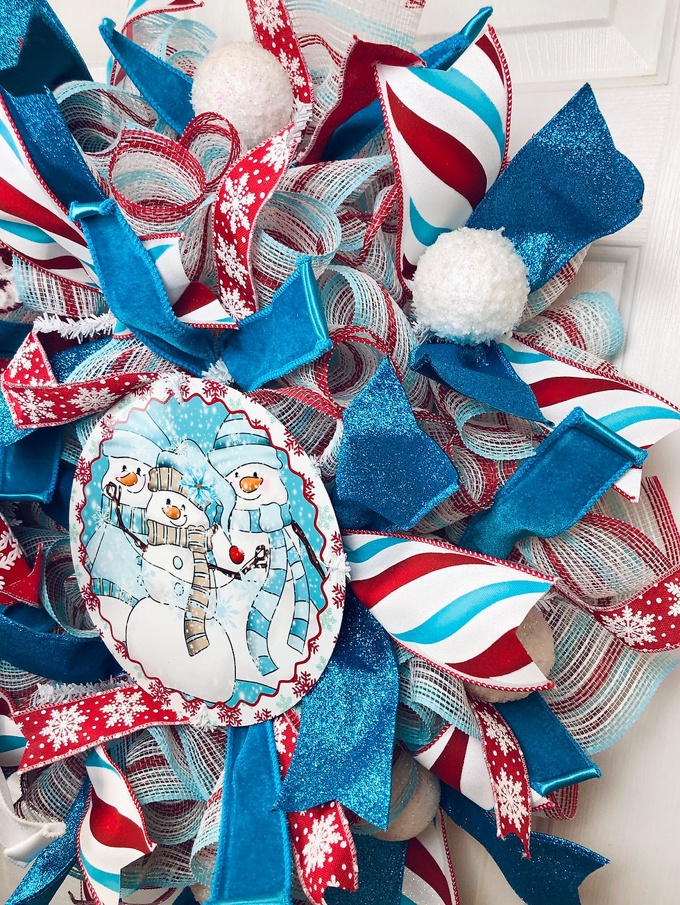 Thumbnail: Sweet snowman winter wreath, Christmas snowman wreath