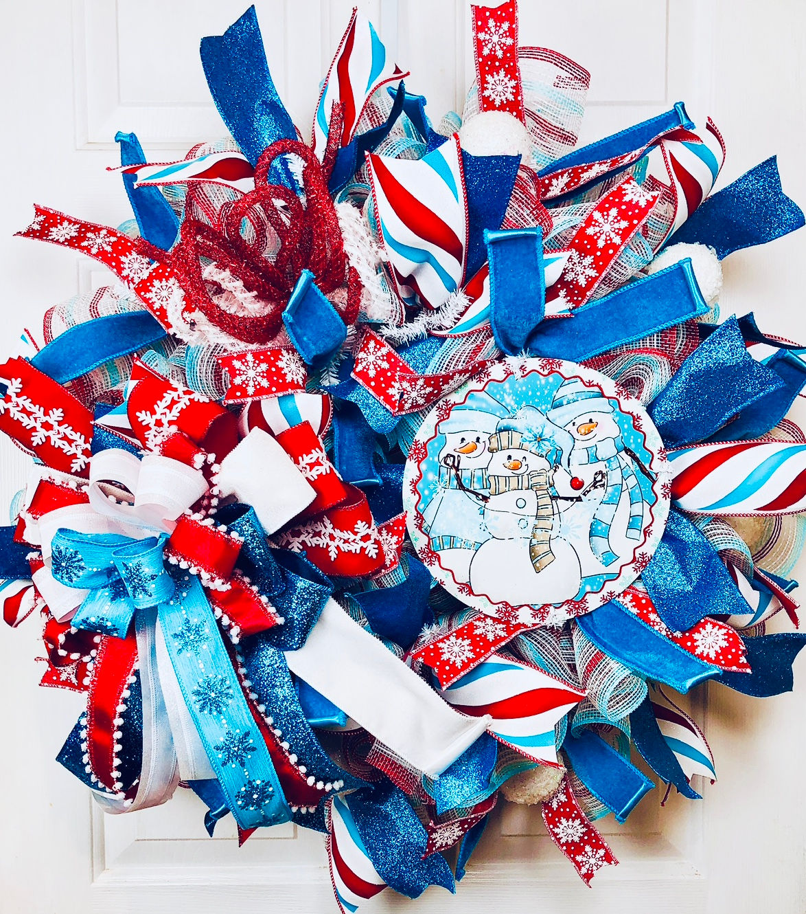 Sweet snowman winter wreath, Christmas snowman wreath