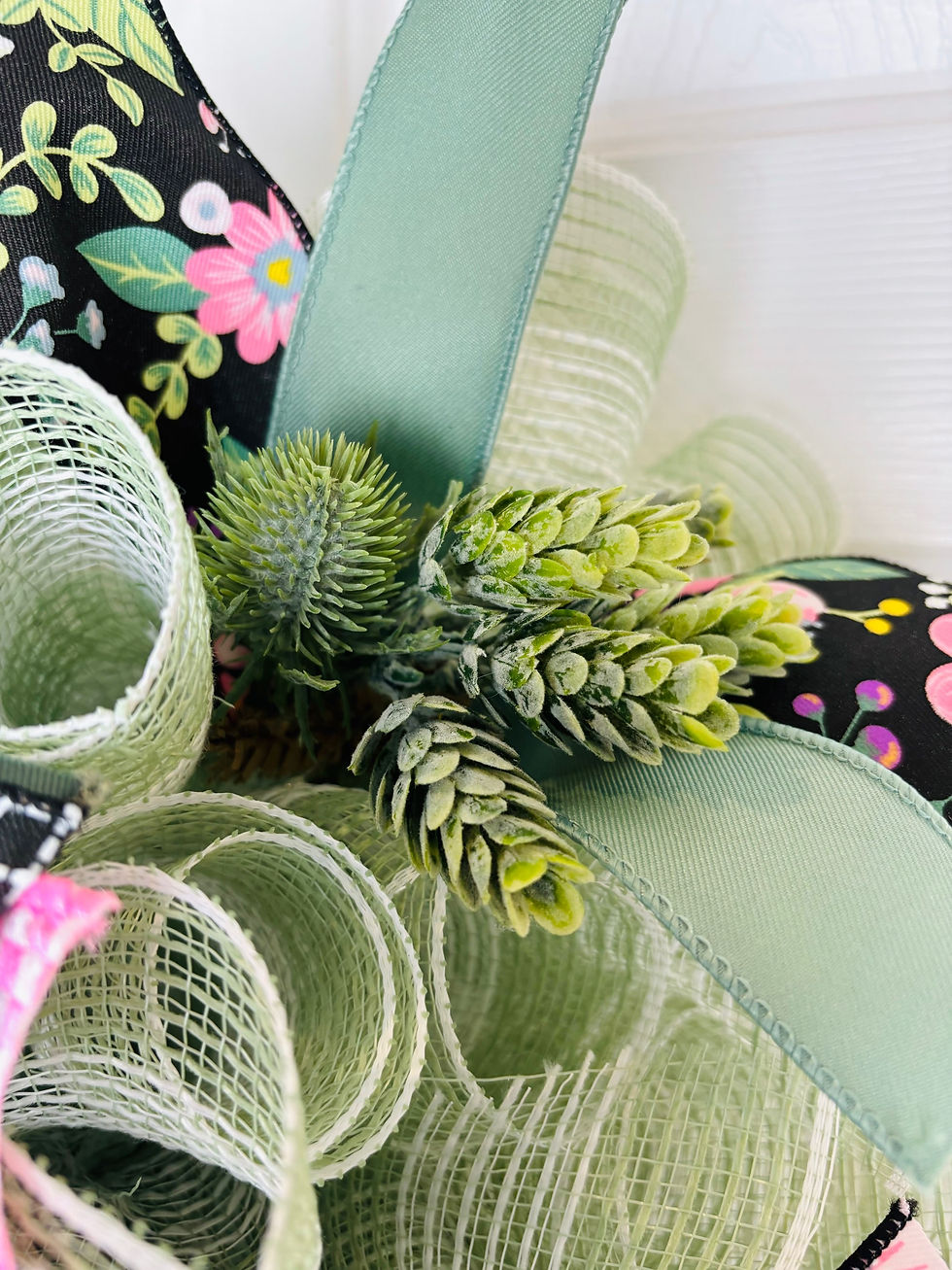 Thumbnail: Hello cactus sage green and ivory everyday wreath 