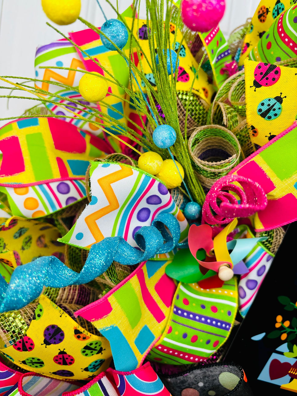 Thumbnail: Large and full Welcome colorful fiesta wreath 