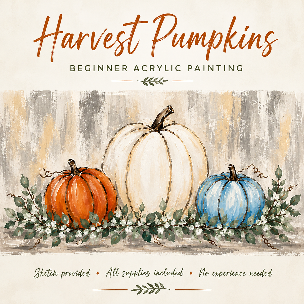 Harvest Pumpkins Acrylic Painting
