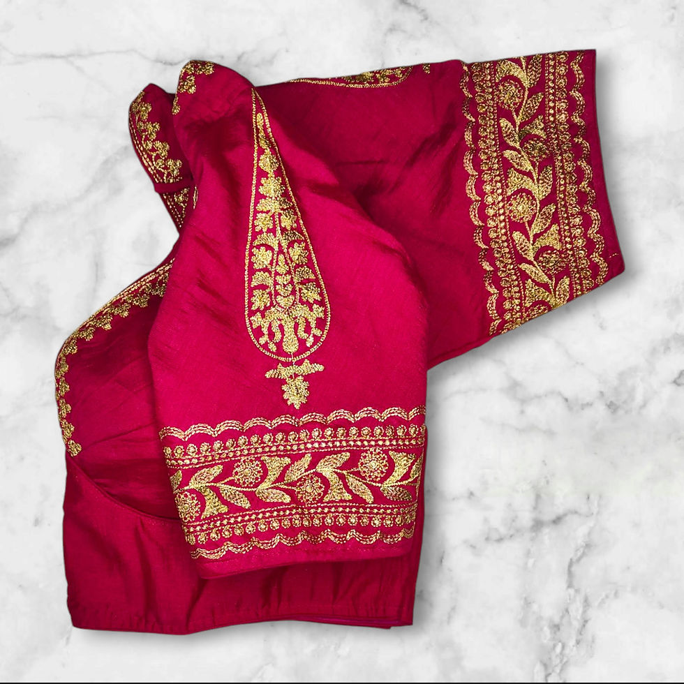pink color bichitra silk blouse hand design
